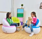 F-003 Kid flocking kids chair baby Sofa Customized PVC Inflatable Folding Sofa Chair For Promotion flocked lounge chair